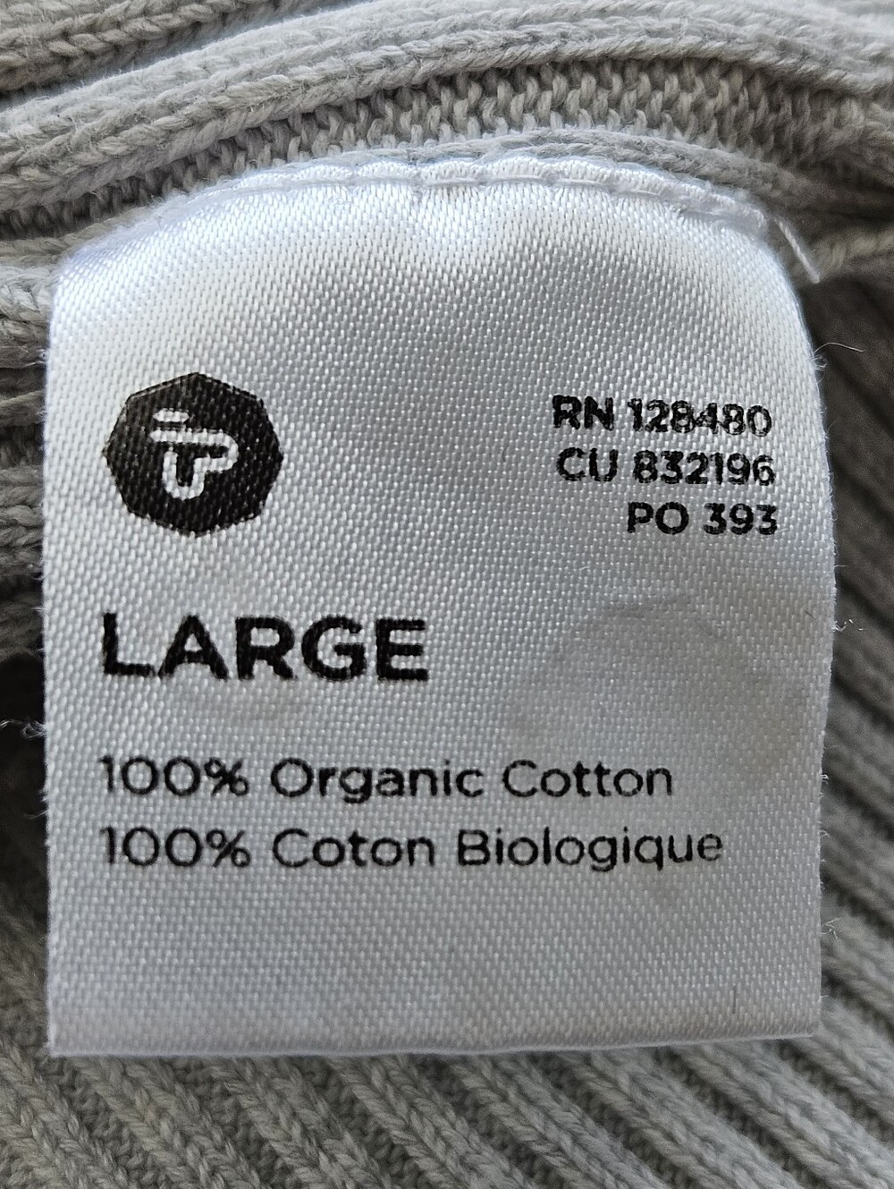 Pact Organic Cotton Classic Knit Gray Hoodie Sz Large Fall Lightweight Neutral - Picture 9 of 13